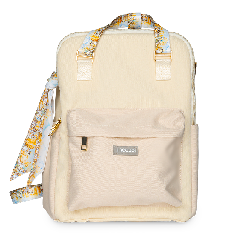 Sac à Dos TOUS KAOS Mini - Beige Et Noir - Taille Unique Femme - 39x30,5x12,5 Cm - Certificat D'authenticité Inclus