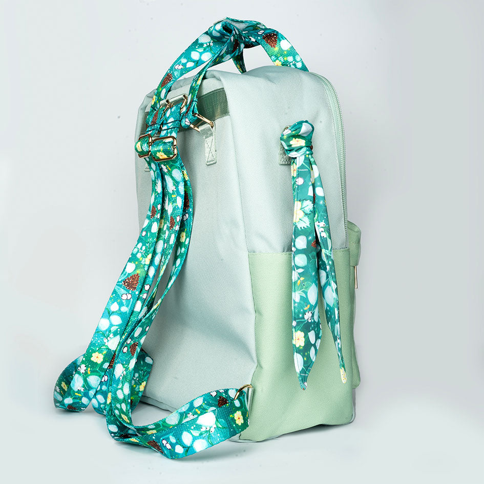 Sac à dos vert d'eau (motif au choix)